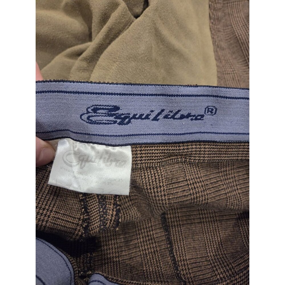 Equilibre Full Seat Riding Breeches Plaid Suede Patch IT 46 US 30 Equestrian - Picture 7 of 13